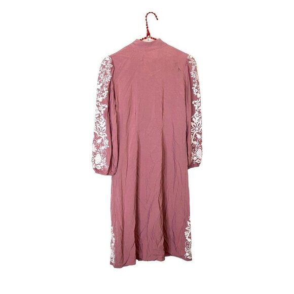 Soft Surroundings Womens Size Petite Xsmall Briony Pink Floral Embroidered Dress - Picture 3 of 5